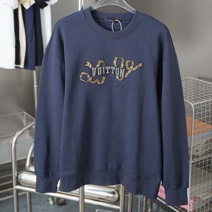 Embroidered Beaded Letter Sweatshirt