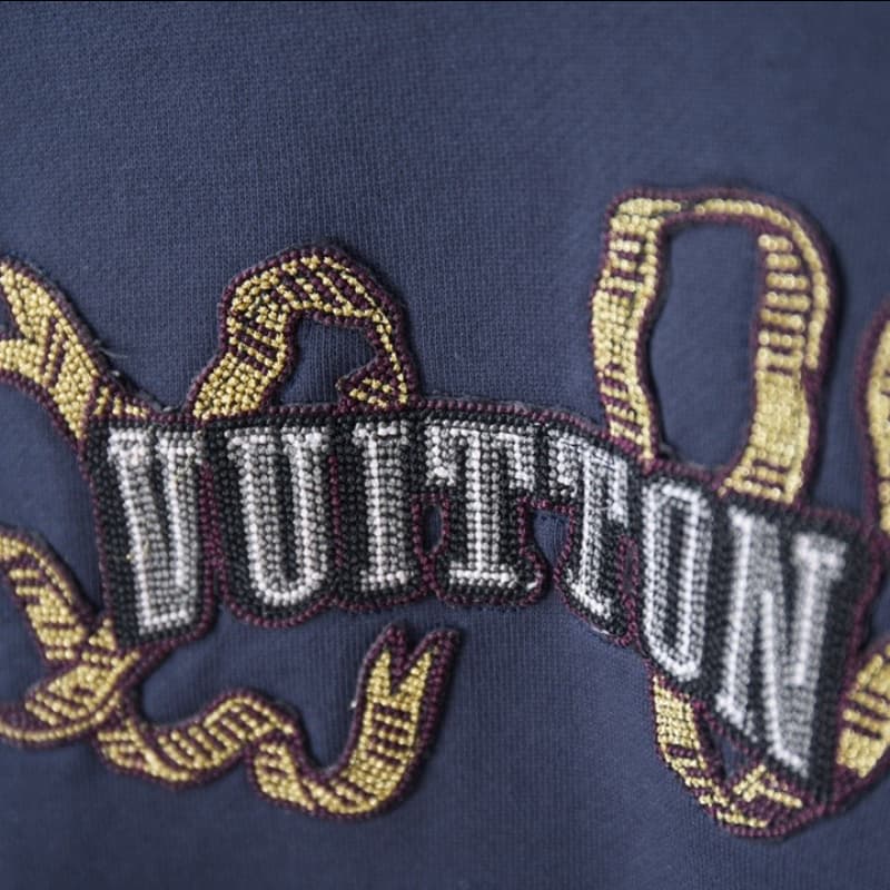 Embroidered Beaded Letter Sweatshirt