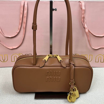 Casual & Edgy Leather Letter Bowling Bag