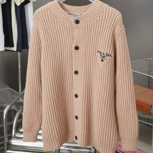 Embroidered Knit Cardigan Sweater