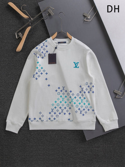 Blue Embroidered Sweatshirt