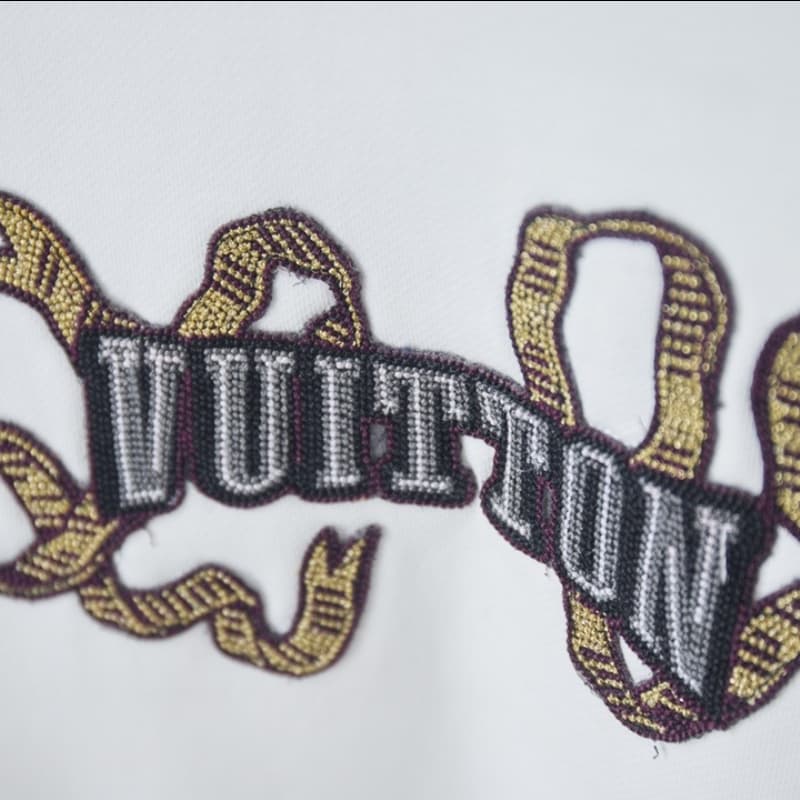 Embroidered Beaded Letter Sweatshirt