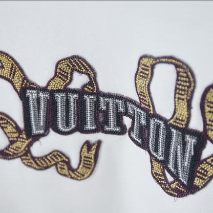 Embroidered Beaded Letter Sweatshirt