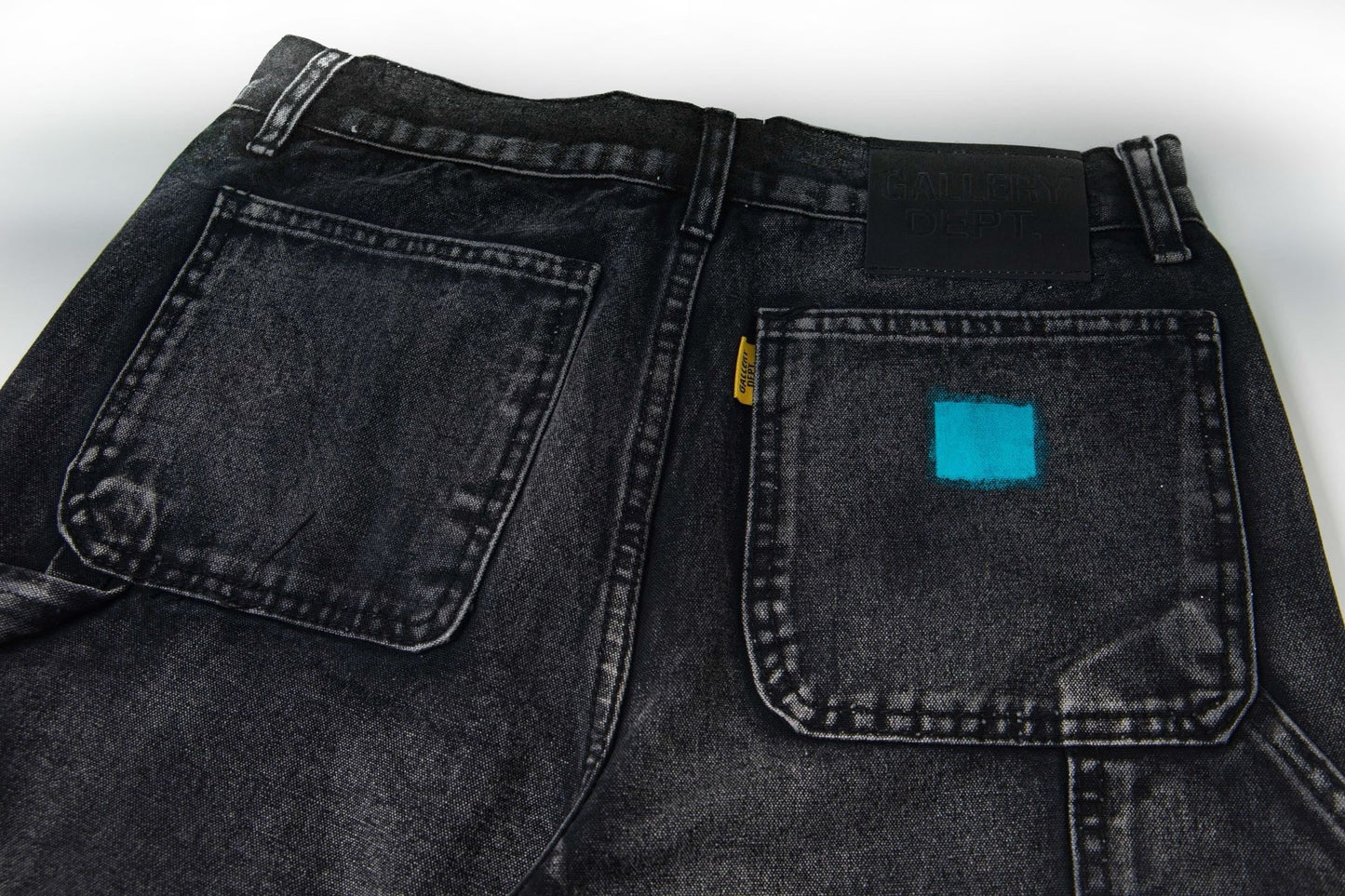 Black Graffiti Splash Paint Washed Denim Pants