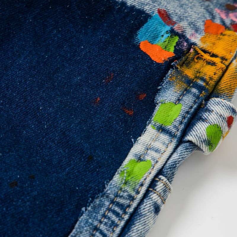 Graffiti Splash Paint Washed Denim Pants