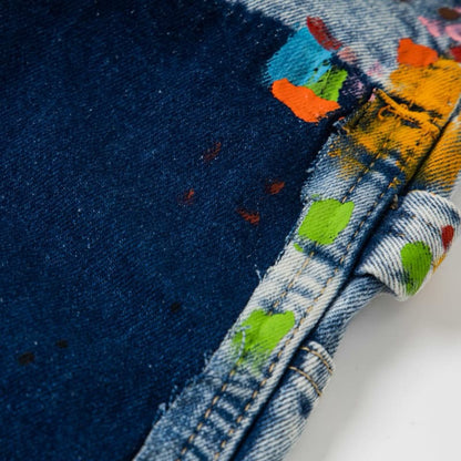 Graffiti Splash Paint Washed Denim Pants