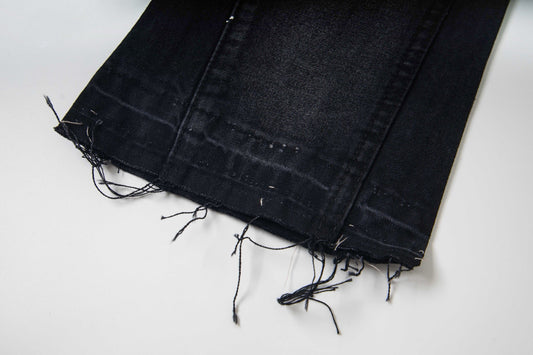 Black Graffiti Splash Paint Washed Denim Pants