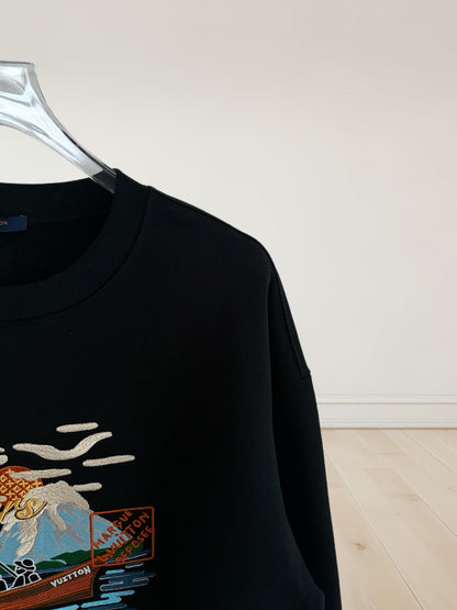 Fisherman Embroidery Sweatshirt