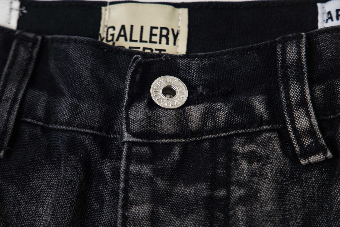 Black Graffiti Splash Paint Washed Denim Pants