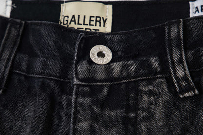 Black Graffiti Splash Paint Washed Denim Pants