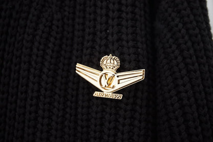 Bomber Pin Half-Zip Knitted Cardigan Sweater