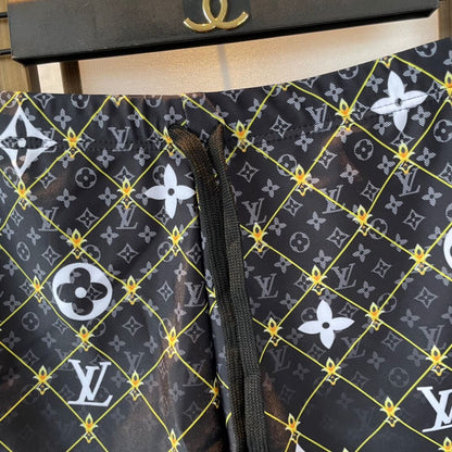 Black All-Over Print Swim Trunks