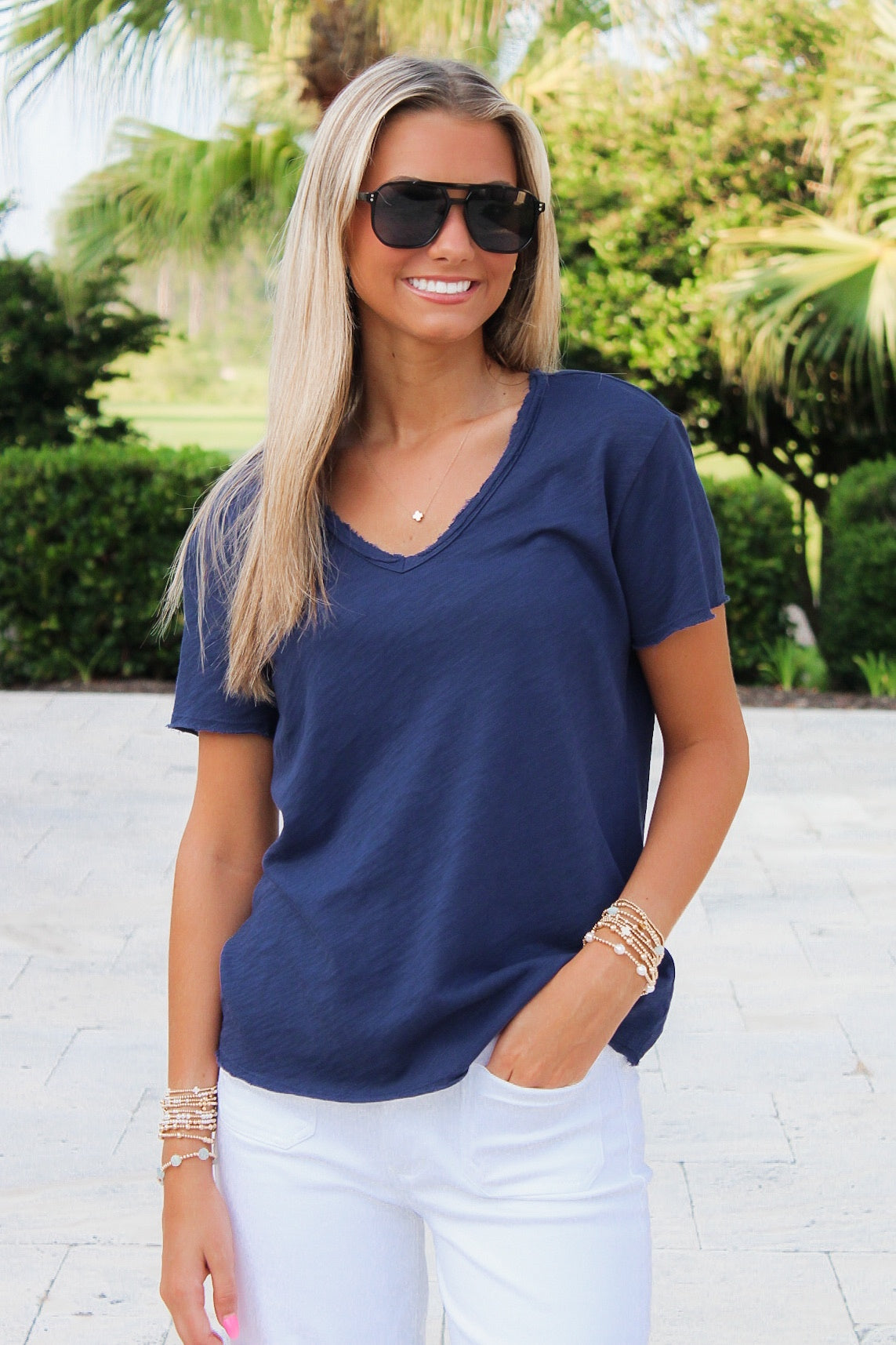 Dear John: Vanya Slub Tee - Black Iris