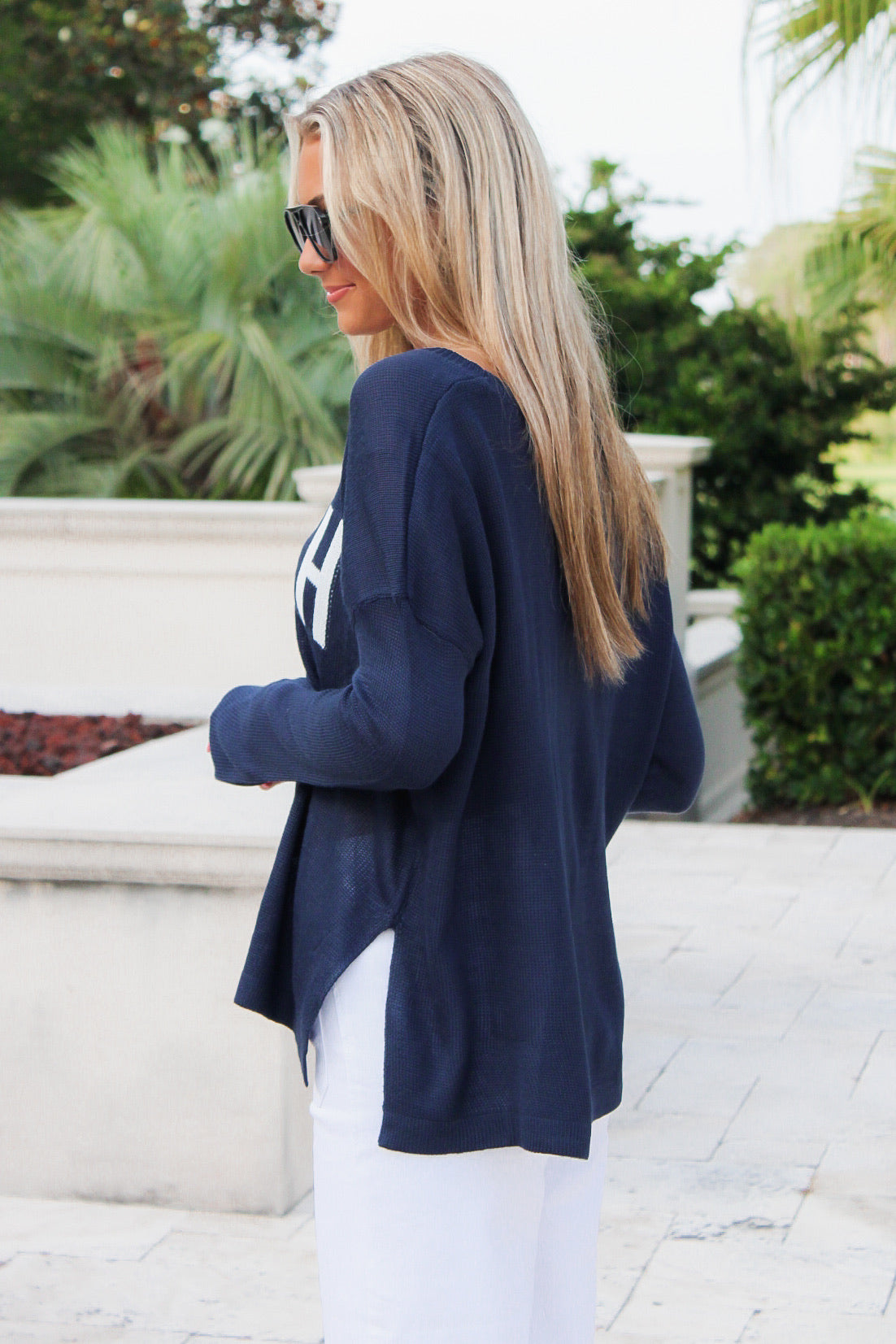 BEACH Crewneck Sweater - Navy