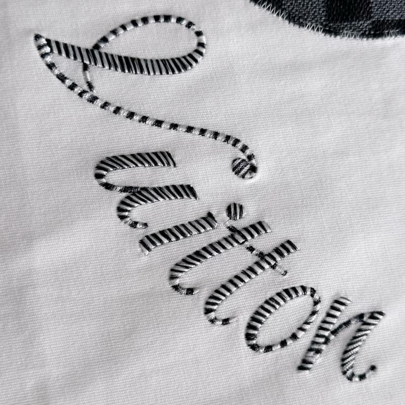 Letter Embroidered Monogram Flower Sweatshirt