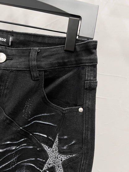 Straight-Leg Jeans with Star Design
