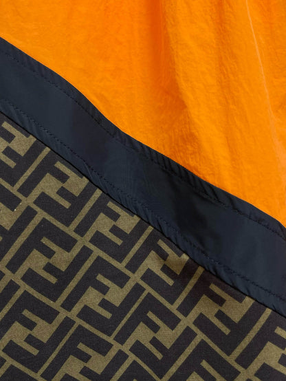 Orange Patchwork Swim Trunks