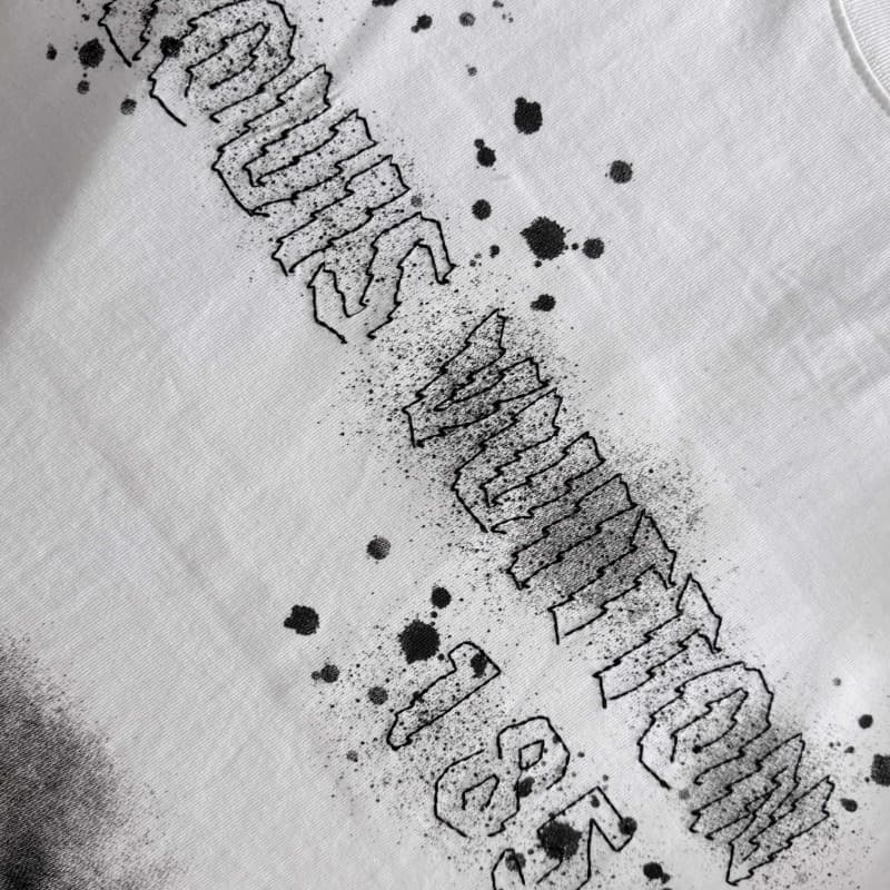 Embroidered Letter & Ink-Spray Graphic Sweatshirt
