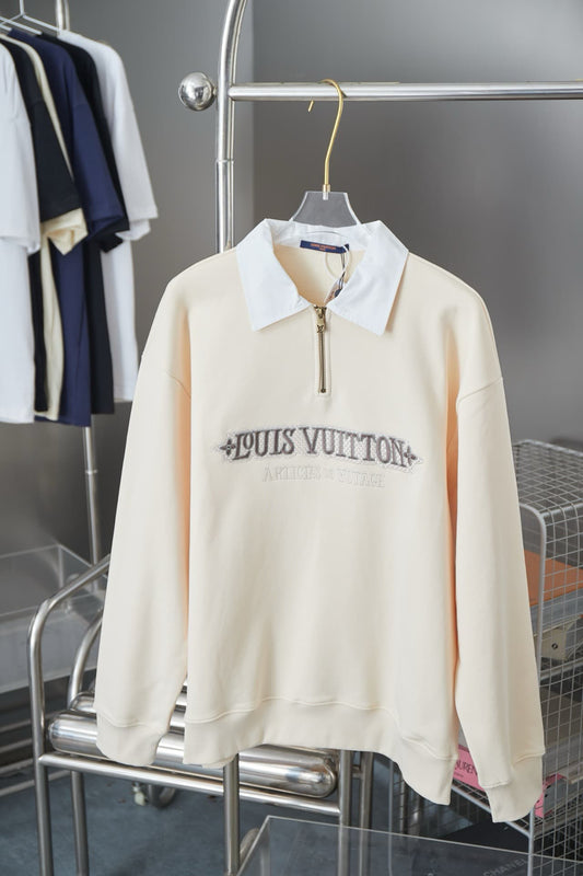 Embroidered Letter Half-Zip Sweatshirt