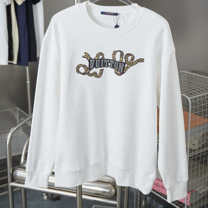 Embroidered Beaded Letter Sweatshirt