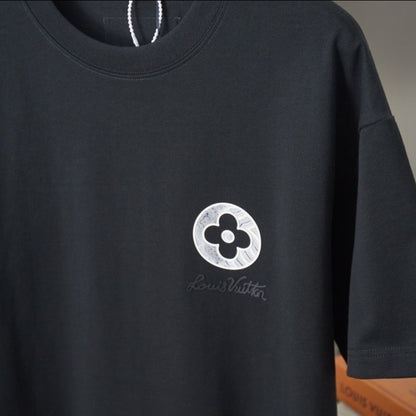 Letter Canvas Patch Monogram Flower T-Shirt