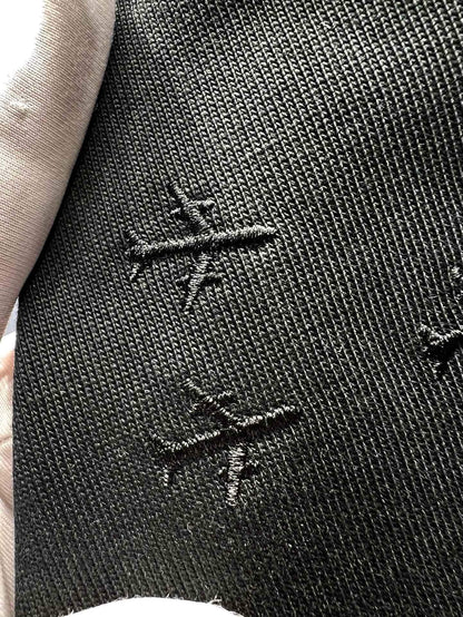 Pattern Cracked Embroidery T Shirt