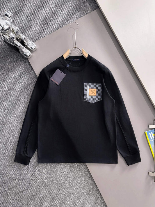 Plaid Pocket Zipper Sweatshirt
