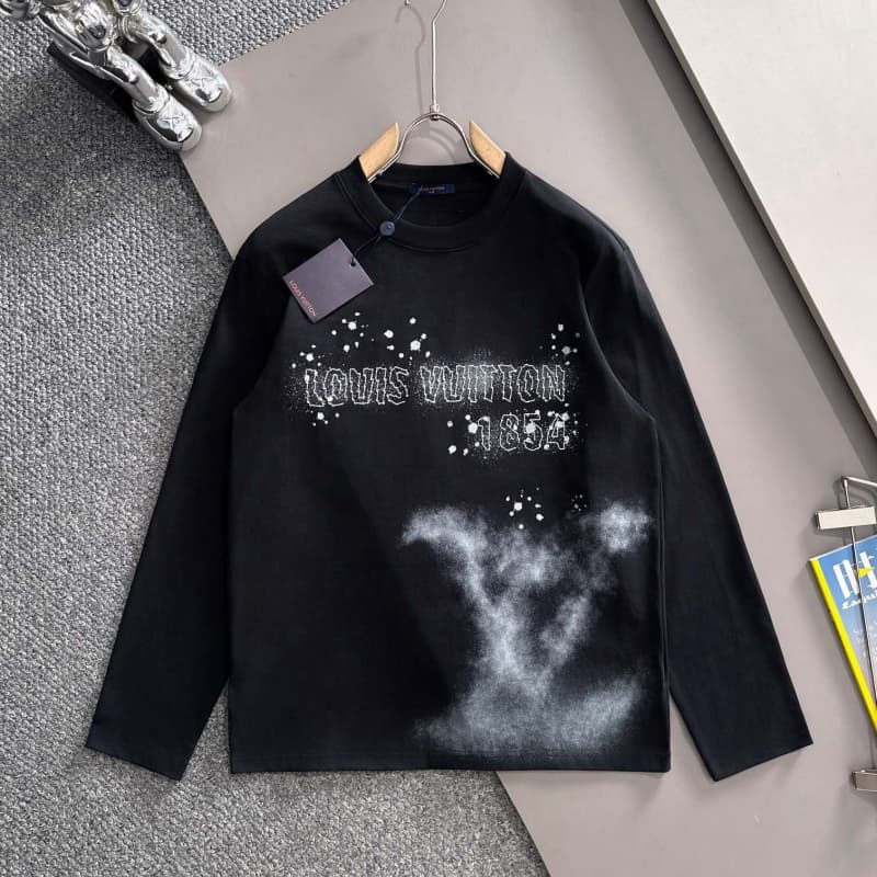 Embroidered Letter & Ink-Spray Graphic Sweatshirt