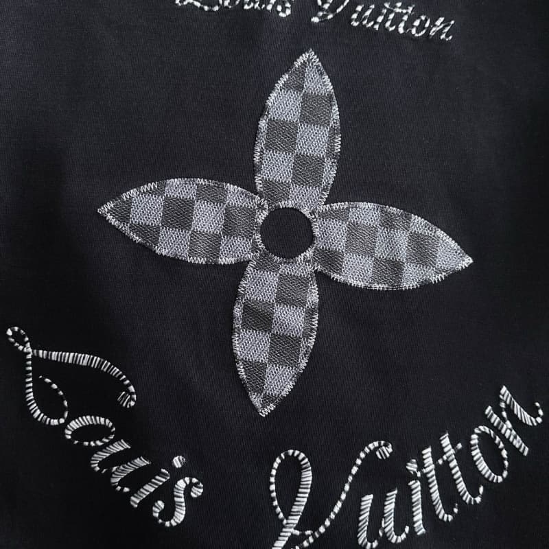 Letter Embroidered Monogram Flower Sweatshirt
