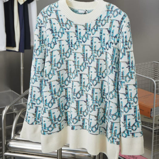 All-Over Jacquard Crewneck Sweater