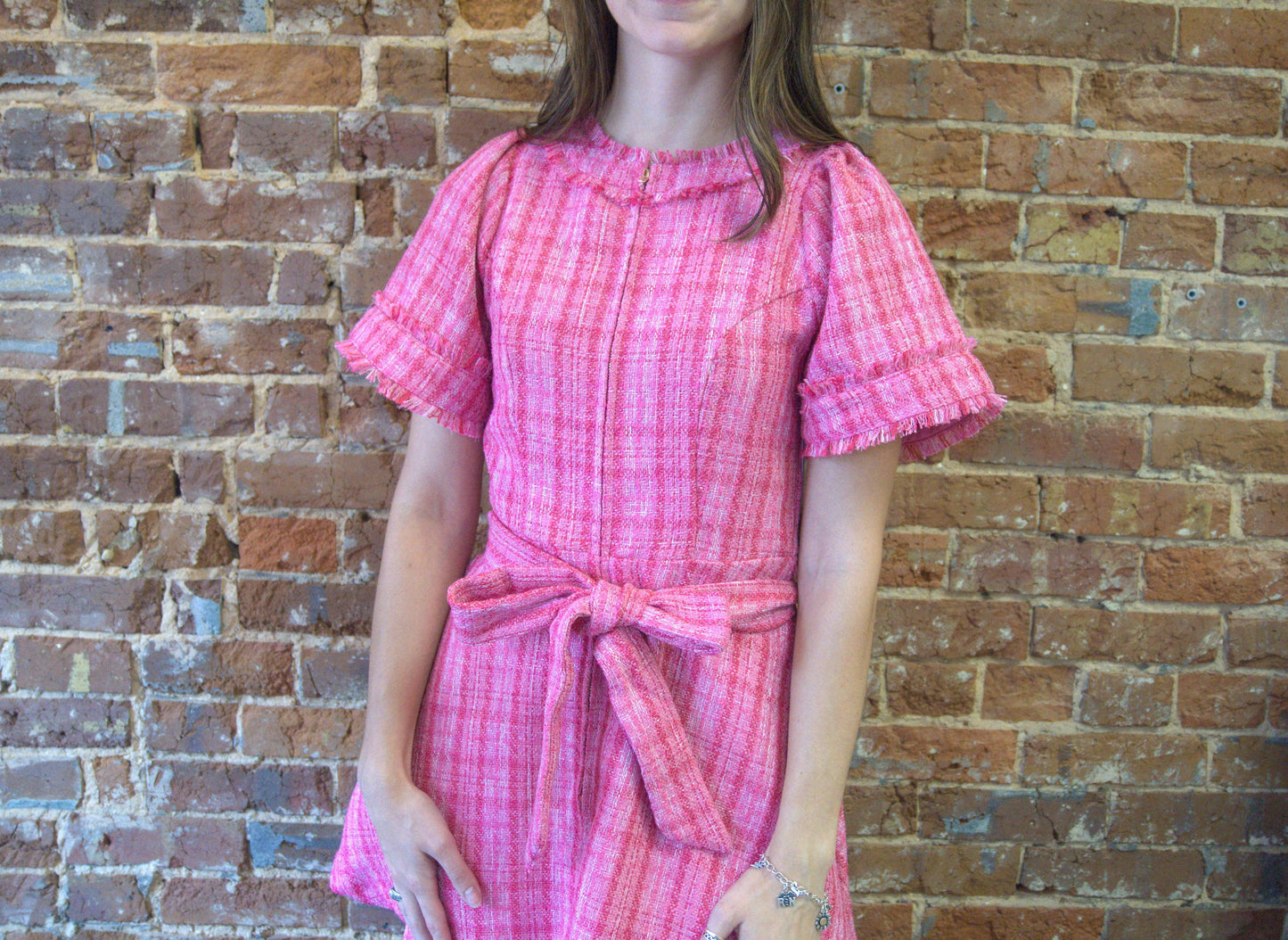 Checker Boucle Mini Dress