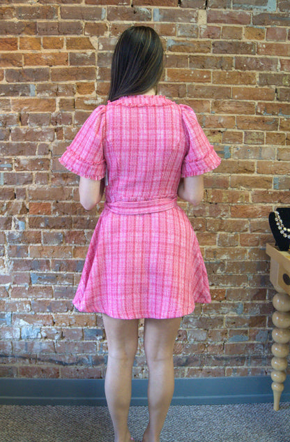 Checker Boucle Mini Dress