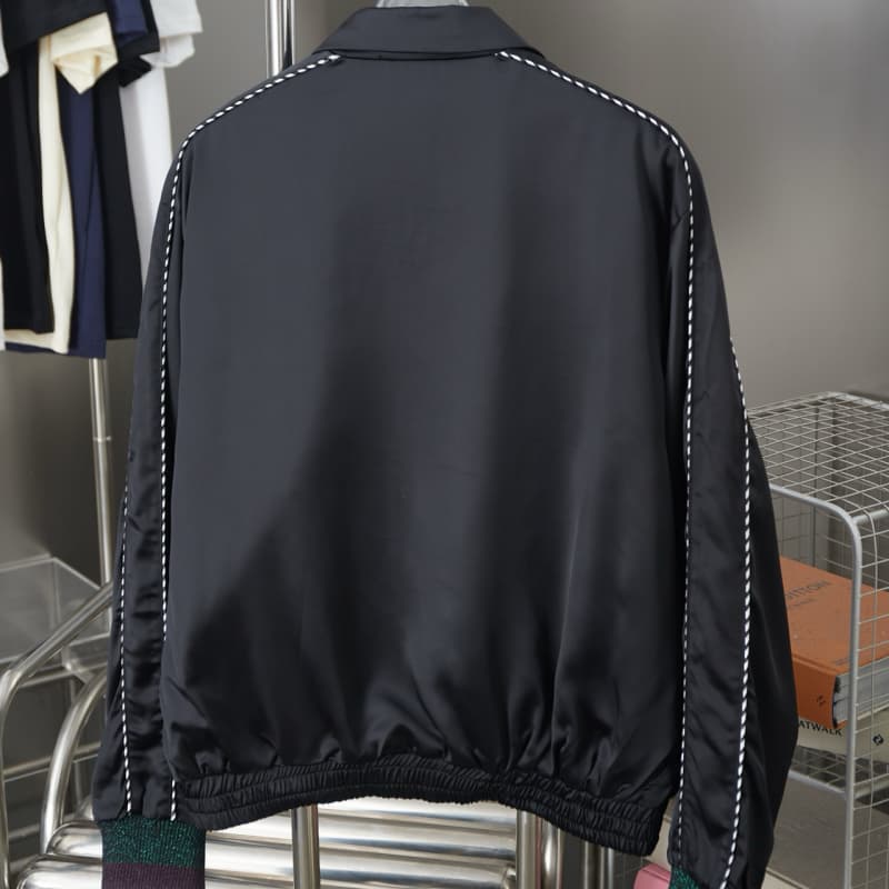 Embroidered Rhinestone Cotton Bomber Jacket