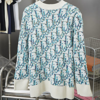 All-Over Jacquard Crewneck Sweater