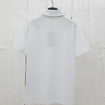 Chic Overlapping Print Polo Shirt