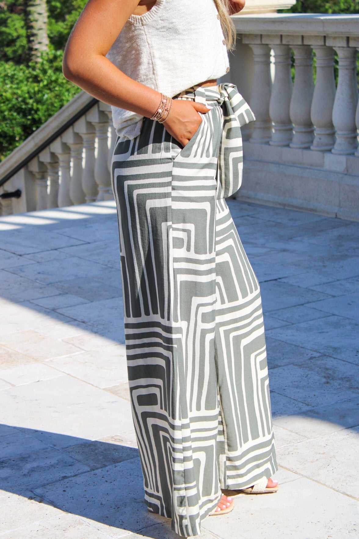 Summer Drift Wide Leg Pants - Sage