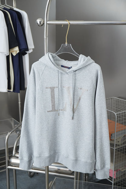 Classic Gold Letter Rhinestone Hoodie