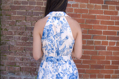 Eyelet Halter Midi Dress