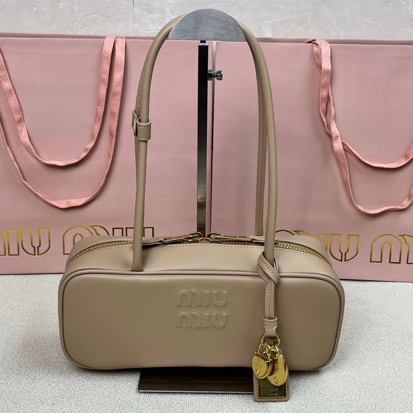 Casual & Edgy Leather Letter Bowling Bag
