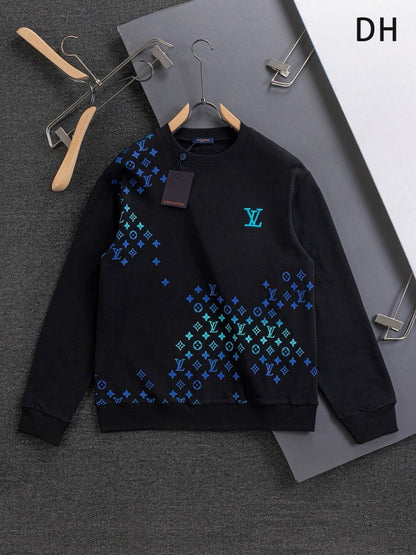 Blue Embroidered Sweatshirt