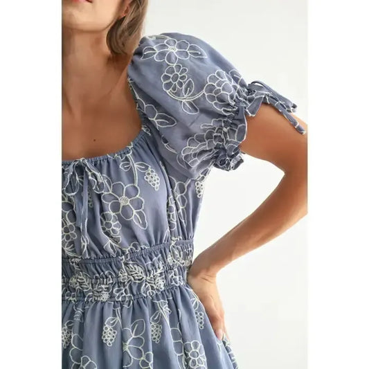 Floral Embroidered Midi Dress
