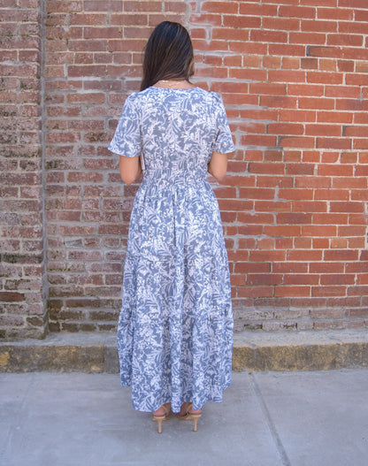 Floral Pintuck Maxi Dress