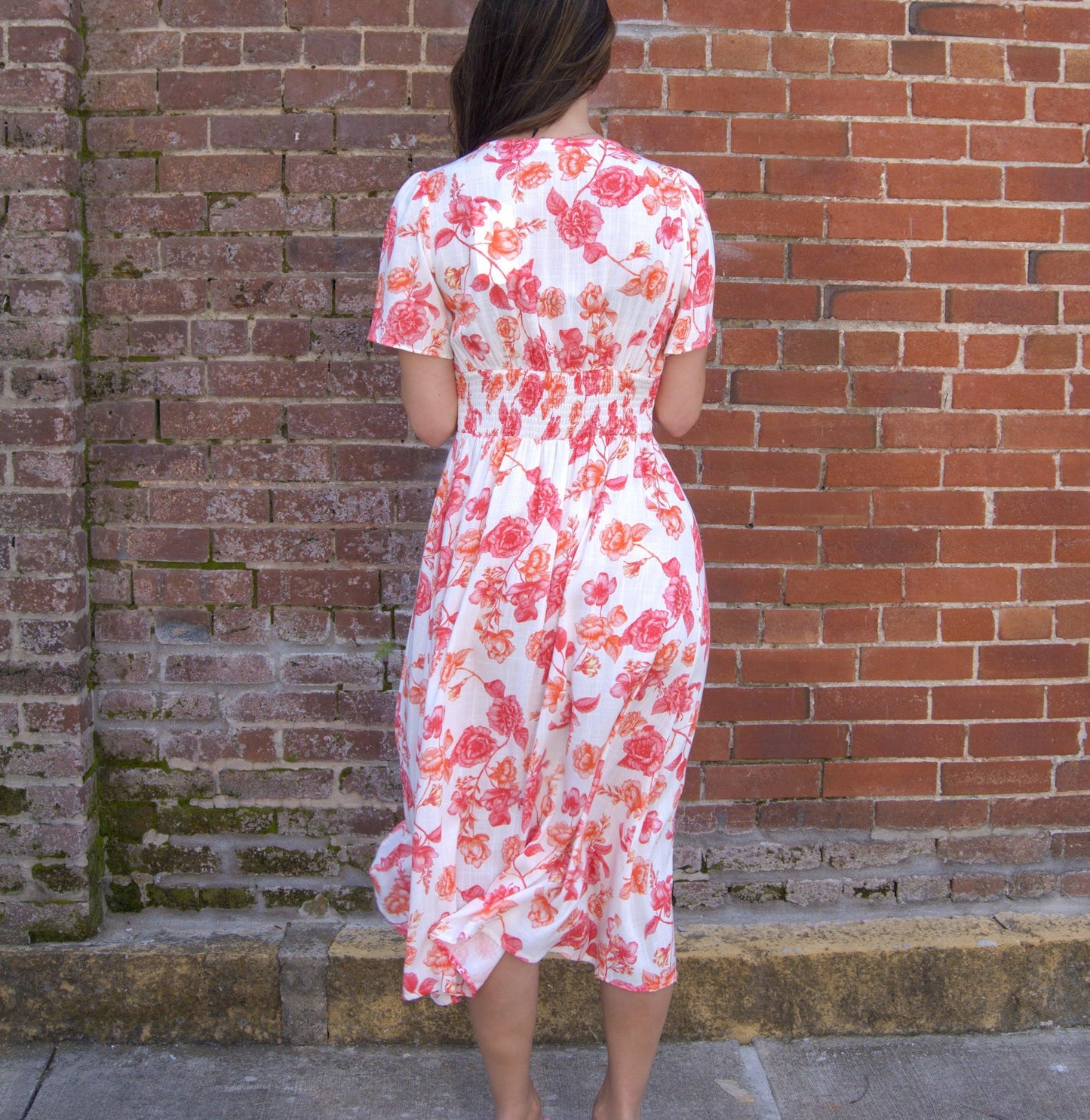 Floral Split Detail Midi Dress