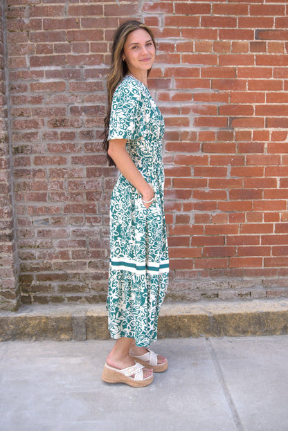 Floral Tiered Midi Dress