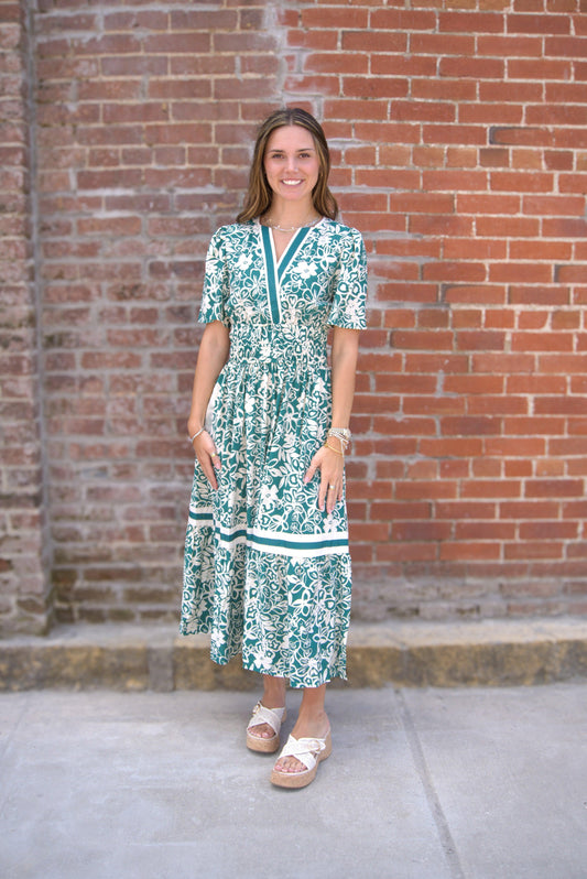 Floral Tiered Midi Dress