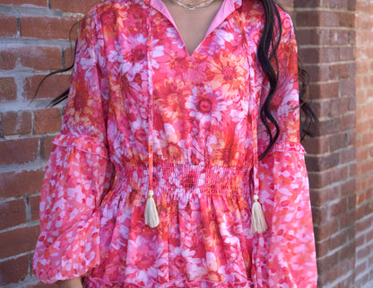 Flower Print Mini Dress