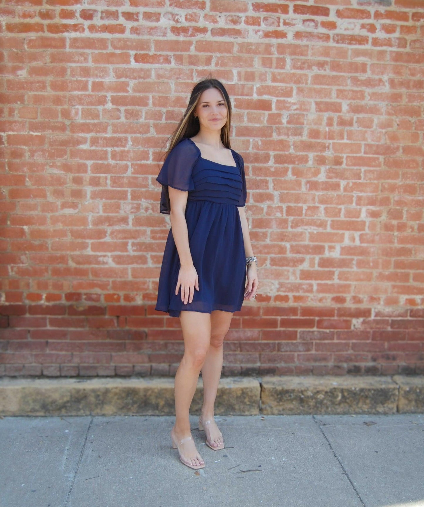 Flutter Sleeve Yoryu Chiffon Dress