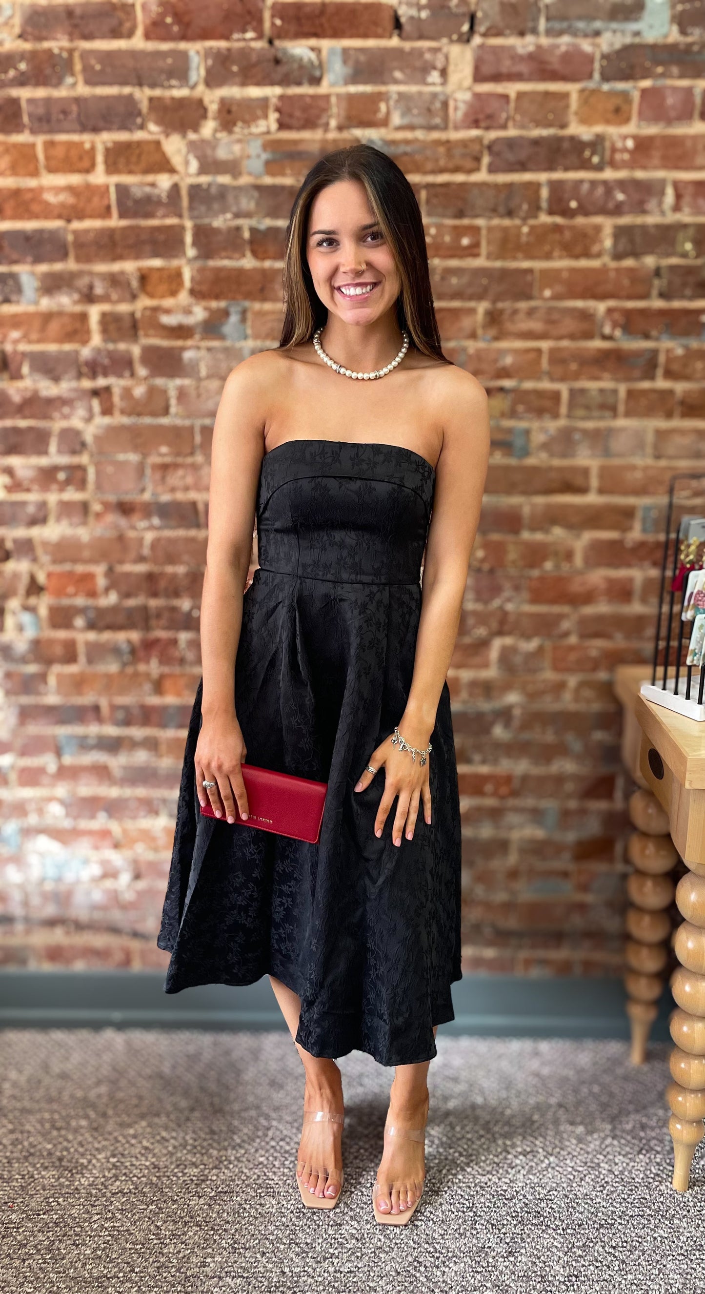 Jacquard Floral Midi Dress