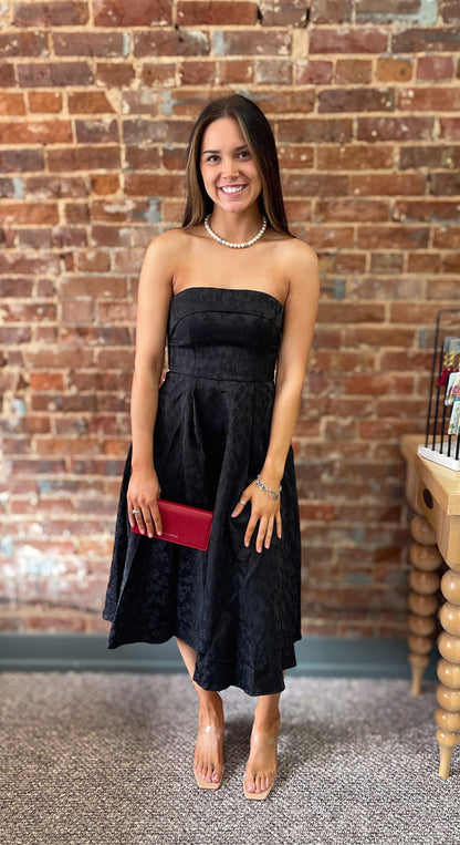 Jacquard Floral Midi Dress