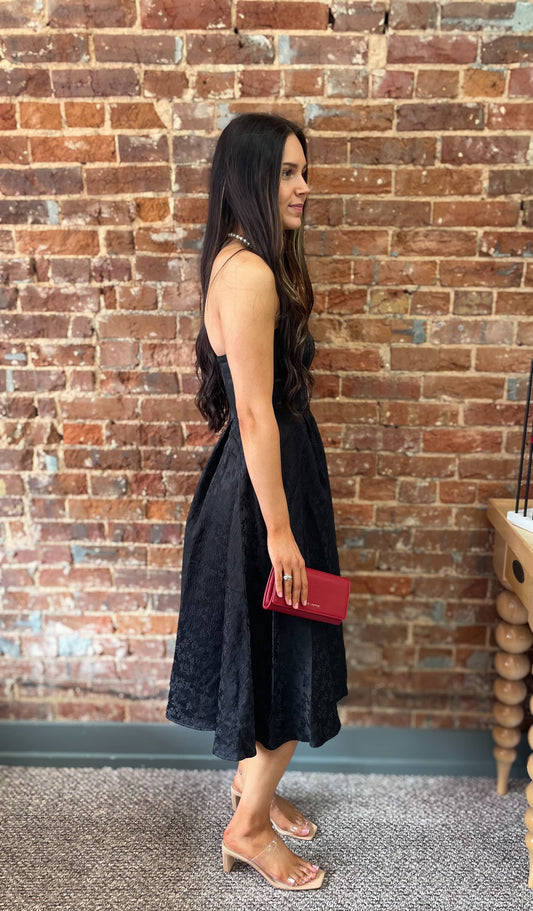 Jacquard Floral Midi Dress